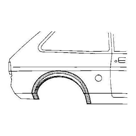 Arc d'aile arrière droite 2 portes pour Ford Fiesta de 1976 à 1989