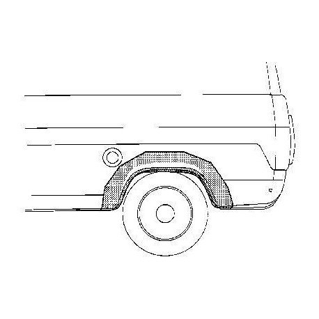 Arc d'aile arrière gauche, soudée, roue simple pour Ford Transit d'avant 1986