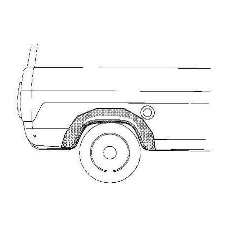 Arc d'aile arrière droit, soudée, roue simple pour Ford Transit d'avant 1986