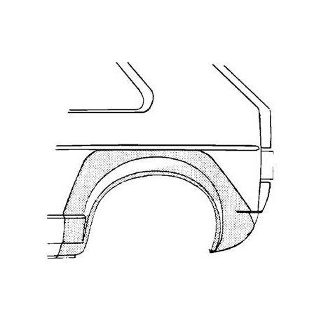 Arc d'aile arrière gauche pour Volkswagen Golf 1  de 1974 à 1984 version 5 portes