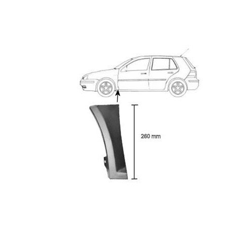 Aile avant, partie arrière inférieure gauche pour Volkswagen Golf 4 de 1998 à 2003