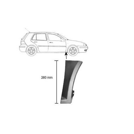 Aile avant, partie arrière inférieure droite pour Volkswagen Golf 4 de 1998 à 2003