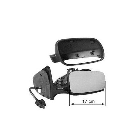 Rétroviseur droit grand coque avec réglage électrique, chauffant (17cm convexe) en primer pour Volkswagen Golf 4 de 1998 à 2003 sauf version cabriolet