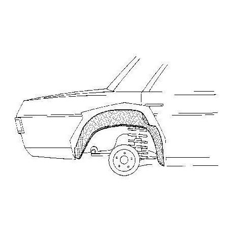 Arc aile arrière intérieur droite pour Mercedes classe E - W114-115 de 1968 à 1975