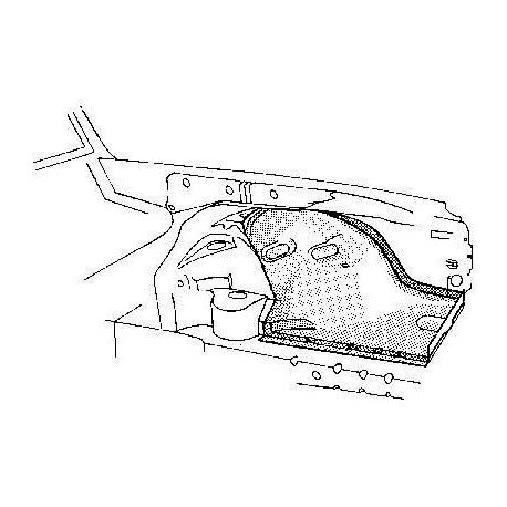 Aile avant intérieure droite section avant pour Mercedes classe E - W123 de 1976 à 1985