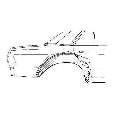 Arc d'aile arrière intérieure droite  pour Mercedes classe E - W123 de 1976 à 1985