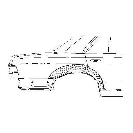 Arc d'aile arrière droite pour Mercedes classe E - W124 de 1985 à 1995 version 4 portes