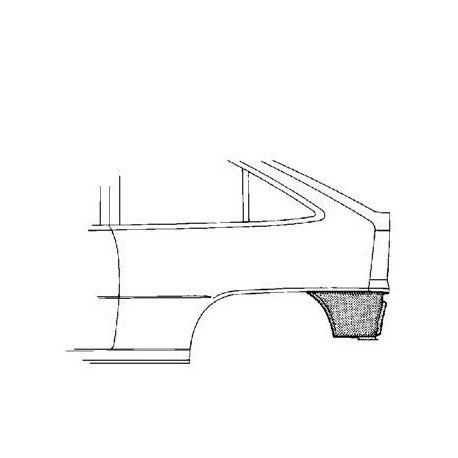 Coin bas d'aile arrière gauche pour Opel Astra F de 1991 à 1998 version 4 portes