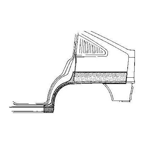 Arc d'aile arrière gauche pour Opel Kadett E version 5 portes sauf modèle Combo