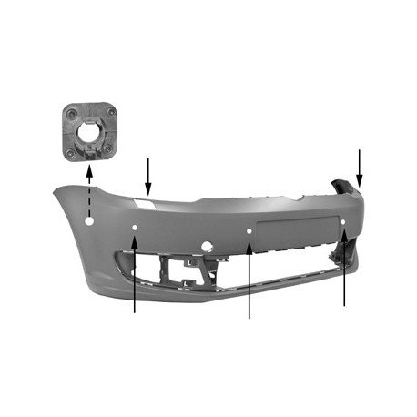 pare-chocs avec trous de lave-phares pour Volkswagen Touran équipée Parkassist depuis 2010