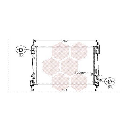 Radiateur Moteur pour Alfa Romeo Mito version : 1.4i 16V Turbo / 1.3 JTDM / 1.6 JTDM de 2008 à 2015