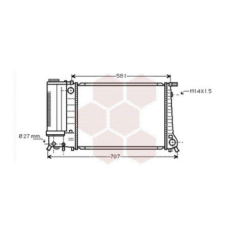 Radiateur Moteur pour BMW serie 5 version : 520i (M20) - HD / 520i (M50) / 525i (M20) - HD / 525i (M50) de 1987 à 1995