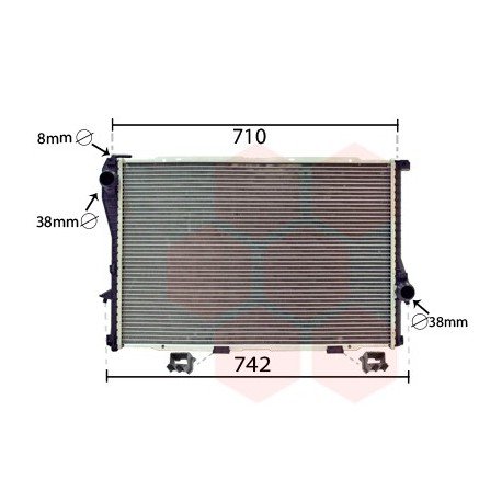 Radiateur Moteur pour BMW serie 5 version : 520i / 523i / 528i (M52) / 520i (2.2i) (M54) / 525i (M54) / 530i / 535i / 540i (M62) de 1998 à 2000