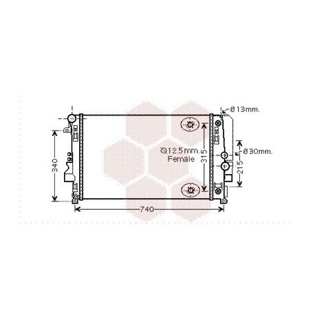 Radiateur Moteur pour Mercedes Vito W639 version : 109 / 111 / 115 / 119 / 122 de 2003 à 2006