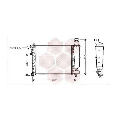 Radiateur Moteur pour Peugeot 106 version : 1.0 / 1.1 / 1.4 de 1991 à 1995