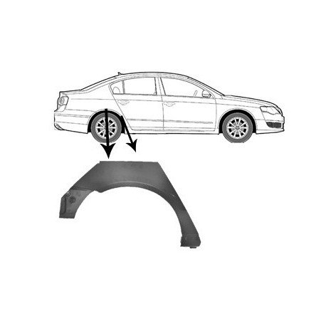 Passage de roue arrière pour Volkswagen Passat de 2005 à 2010