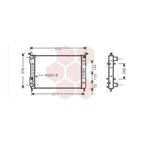 Radiateur moteur pour Fiat Palio version 1.2 / 1.4