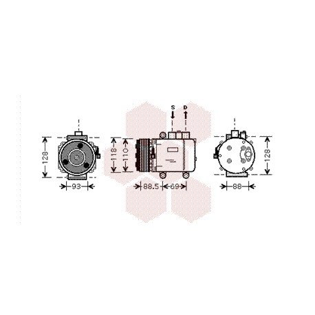 Compresseur airco pour Ford Mondeo de nov 2006 à fév 2007 version 2.5i / 3.0i