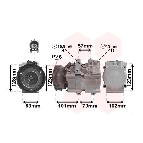 Compresseur airco pour Hyundai Tucson de 2004 à 2010 version 2.0 CRDi type HCC