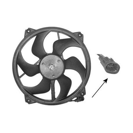 Hélice de ventilateur avec moteur pour Citroen C4 de nov 2004 à oct 2010 version 200W 2 pins