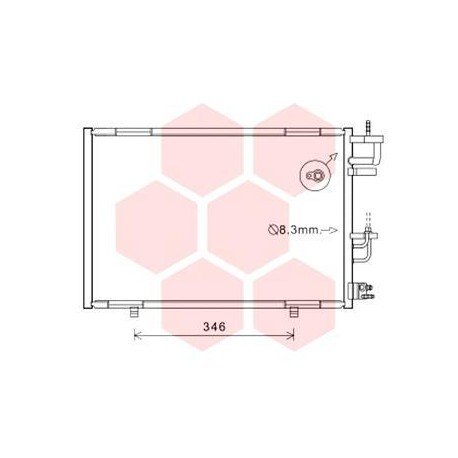 Condenseur avec bouteille pour Ford Fiesta de juil 2011 à 2013 version 1.25 / 1.4 / 1.6