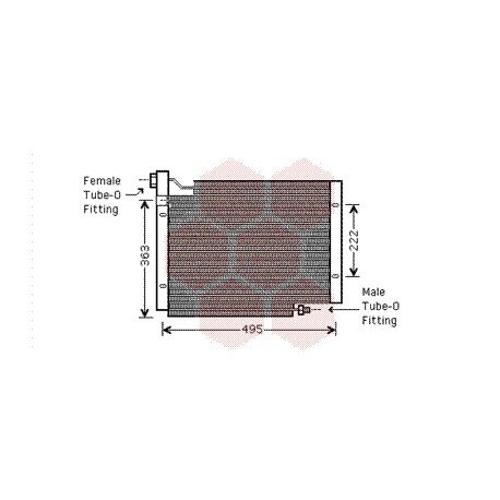 Condenseur sans bouteille pour Jeep Cherokee de 1984 à sept 1996 version 2.5 / 2.1 TD