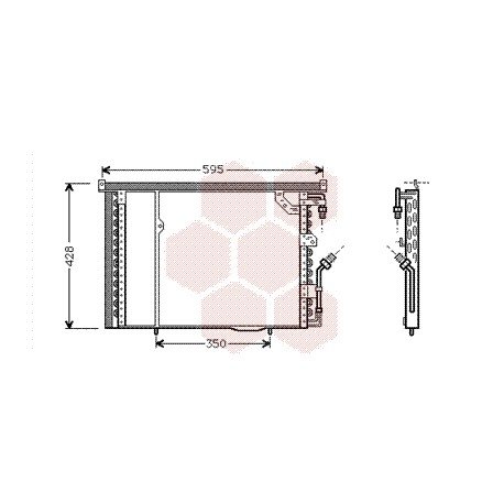 Condenseur sans bouteille pour Mercedes classe C W201 de 1988 à 1993 version 1.8i / 2.0i / 2.3i