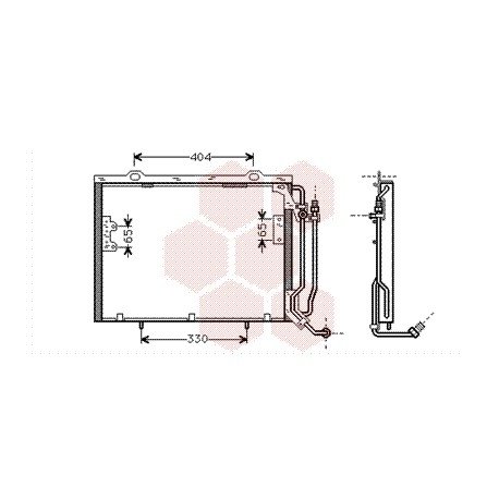 Condenseur sans bouteille pour Mercedes classe C W202 de1998 à 2000 version 2.2 Diesel