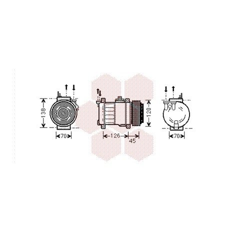 Compresseur airco pour Mercedes classe C W202 de 1993 à 2000 version 1.8 / 2.0 / 2.2 / 2.3 / 2.0 diesel