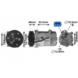 Compresseur airco pour Volfswagen Transporter T4 de 1999 à 2003 version 2.5 TDi