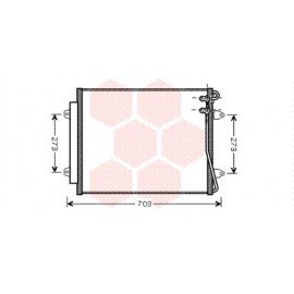 Condenseur avec bouteille pour Volkswagen Passat CC de fév 2005 à nov 2010 version 1.4 TFSi / 2.0 TFSi