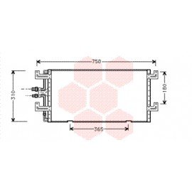 Condenseur sans bouteille pour Volkswagen Transporter T4 de 1990 à 2000