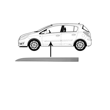 Moulure de porte avant gauche pour Opel Corsa D de nov 2006 à déc 2010 version 4 ou 5 portes