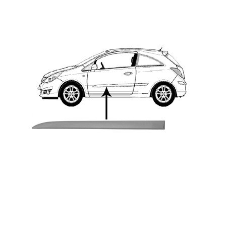 Moulure de porte avant gauche pour Opel Corsa D de nov 2006 à déc 2010 version 2 ou 3 portes