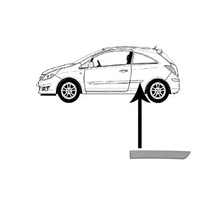 Moulure d'aile arrière gauche pour Opel Corsa D de nov 2006 à déc 2010 version 2 ou 3 portes