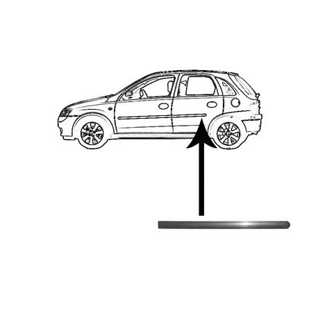 Moulure de porte arrière gauche pour Opel Corsa C de sept 2000 à oct 2006 version 4 ou 5 portes