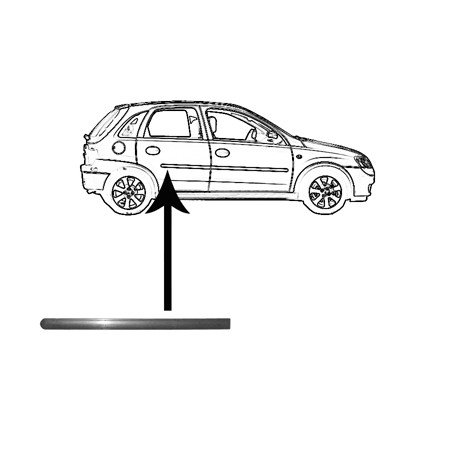 Moulure de porte arrière droit pour Opel Corsa C de sept 2000 à oct 2006 version 4 ou 5 portes