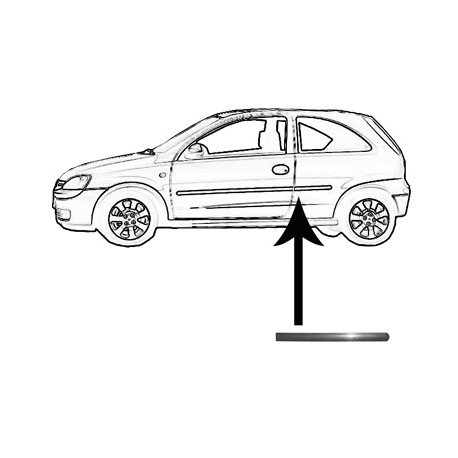 Moulure d'aile arrière gauche pour Opel Corsa C de sept 2000 à oct 2006 version 2 ou 3 portes