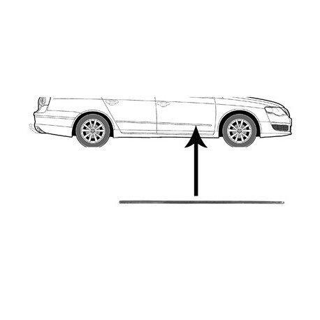 Moulure chromée de porte avant droite pour Volkswagen Passat de fév 2005 à nov 2010 version 4 ou 5 portes