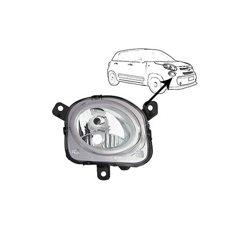 Phare droit inférieur H7 (route) pour Fiat 500L depuis septembre 2012