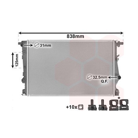 Radiateur moteur (essence/diesel) pour Jeep Cherokee (depuis 2014)