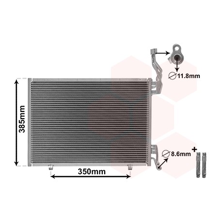 Condenseur sans bouteille pour Ford Fiesta de nov 2008 à 2013 version 1.6 TDCi